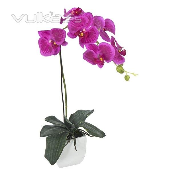 Plantas artificiales con flores. Planta orquidea artificial fucsia en lallimona.com