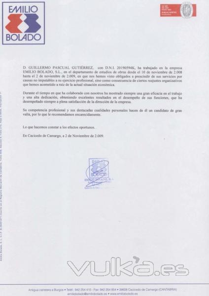 CARTA RECOMENDACION EMILIO BOLADO