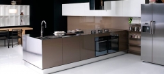 Mobiliario de cocina dica modelo milano brillo moka brillo y nata