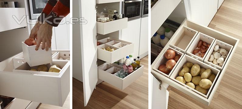Detalle mobiliario de cocina Dica modelo Serie 45 blanco