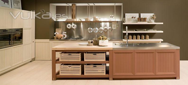Mobiliario de cocina Dica modelo Arkadia natural con terracota