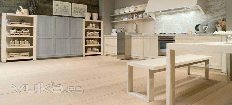 Mobiliario de cocina Dica modelo Arkadia blanco nata con azul