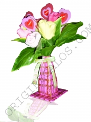 Original ramo de rosas hechas con calcetines y ropa interior,ideal para regalos de san valentn...