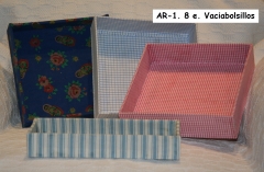 Vaciabolsillos artesanales y manuales de carton entelado encargos en diferentes telas