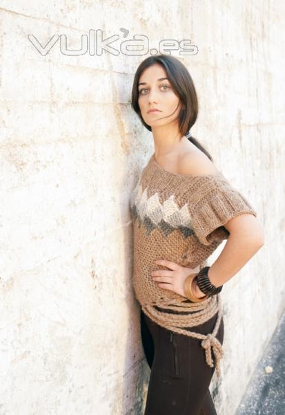 Jersey de punto tricotado a mano con lana Alpaca Chunky de Rowan