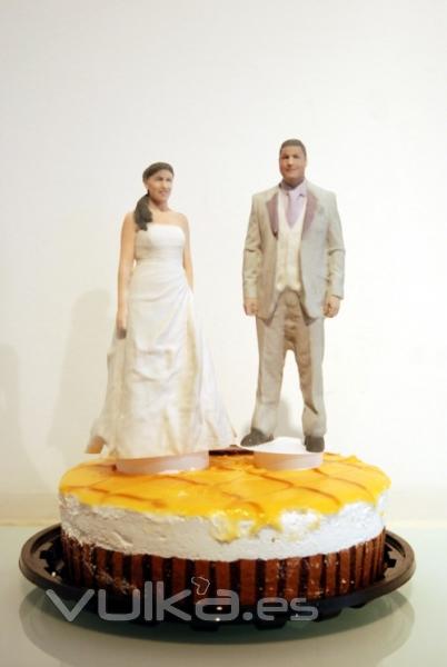 PONTE EN TU TARTA Foto-Esculturas Figuras de novios vestidos de boda para tarta nupcial 3d-u