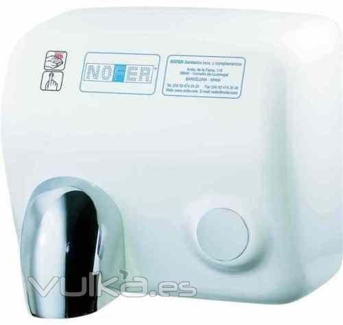 Secamanos Cyclon pulsador  carcasa Inox blanco de Nofer en www.tiendapymarc.com