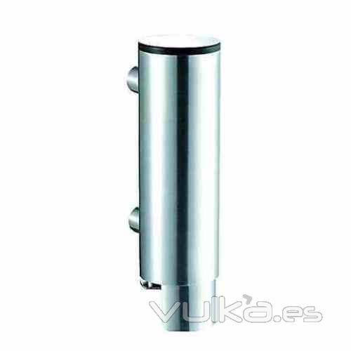 Dosificador de jabon vertical redondo de 300 ml Inox satinado de Nofer en www.tiendapymarc.com