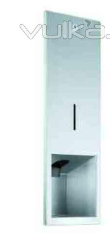 Dosificador de jabon encastrar  950ml inox blanco Square Wp 208  de Nofer en www.tiendapymarc.com