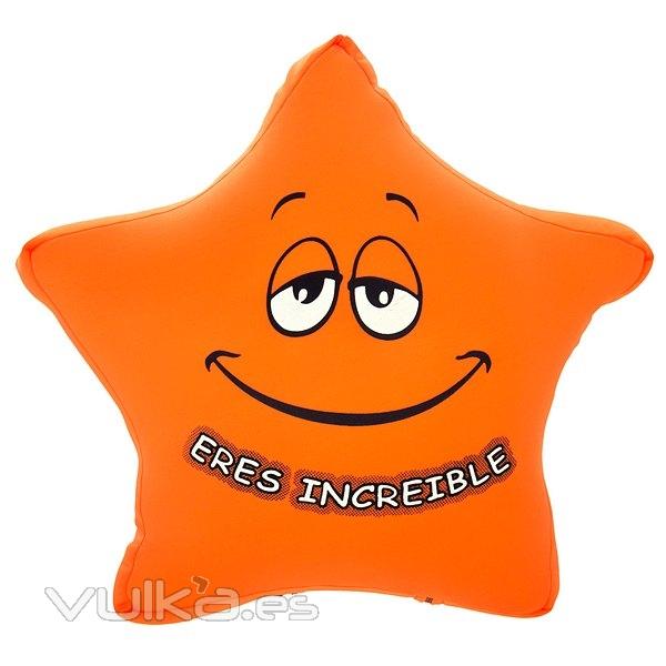 Cojin antiestres estrella ERES INCREIBLE naranja 40 en La Llimona home