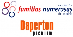 Logo acuerdo de colaboracion daperton premium y la asociacion de familias numeros de madrid y su co