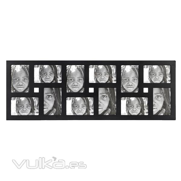 Portafotos multiple devinci negro rectangular 10x15 12 fotos en La Llimona home