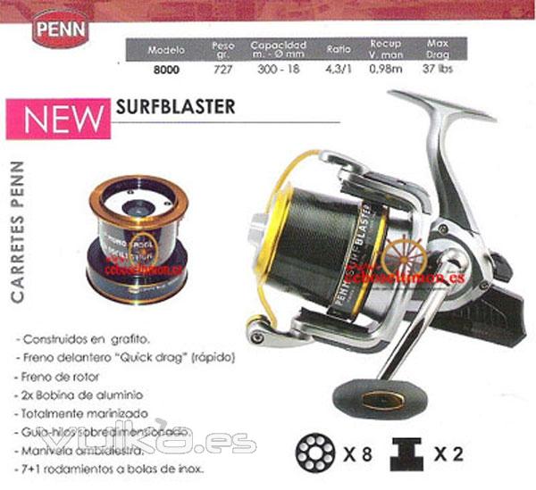 www.ceboseltimon.es - Novedad Carrete Surf Casting Penn Surfblaster 8.000 - Bobinas 2 Aluminio