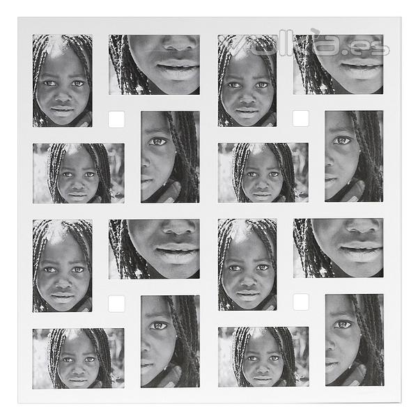 Portafotos multiple devinci blanco cuadrado 10x15 16 fotos en La Llimona home