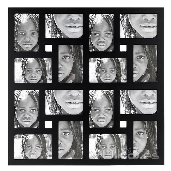 Portafotos multiple devinci negro cuadrado 10x15 16 fotos en La Llimona home
