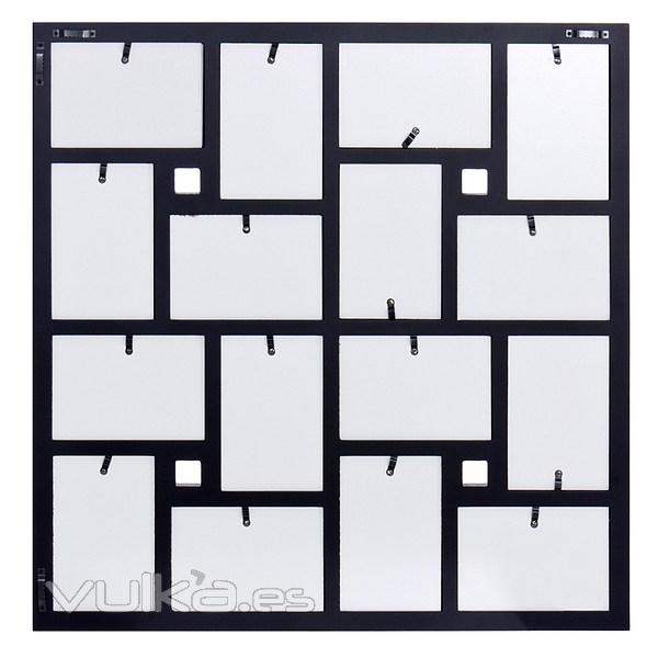 Portafotos multiple devinci negro cuadrado 10x15 16 fotos en La Llimona home (1)