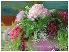 Espectacular decoracin de banquete con hortensias mayula flores