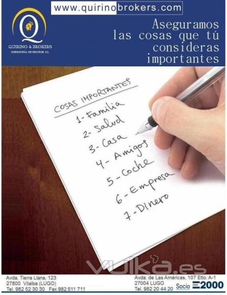 QUIRINO & BROKERS - Te asegura las cosas que tu consideras importantes.