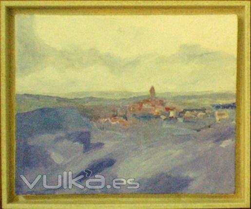 leo s/lienzo - Vicente Roura - Pueblo castellano - 24 x 30 - 195 EUR (230 EUR enmarcado)