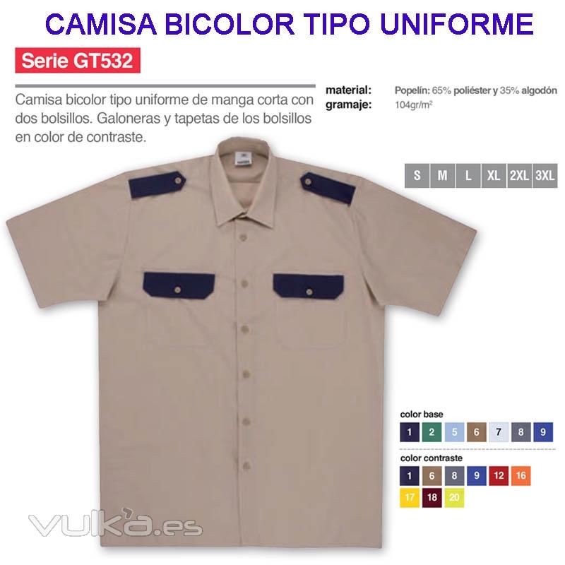 camisa bicolor tipo uniforme