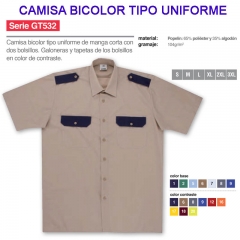 Camisa bicolor tipo uniforme