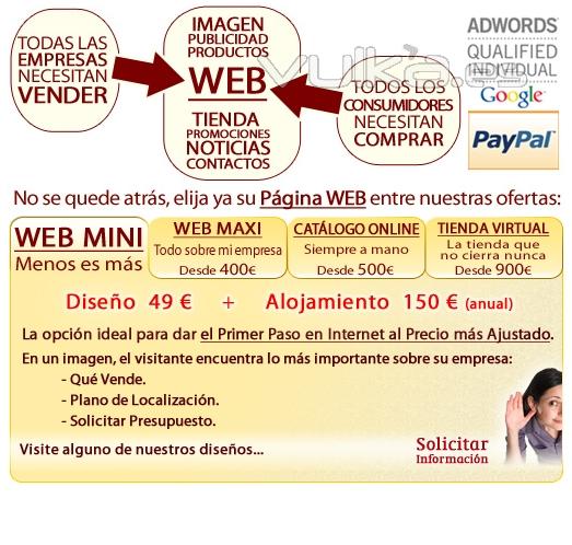 Castelln - 199 euros DISEO WEB ECONMICA diseo personalizado con DOMINIO, HOSTING Y EMAILS