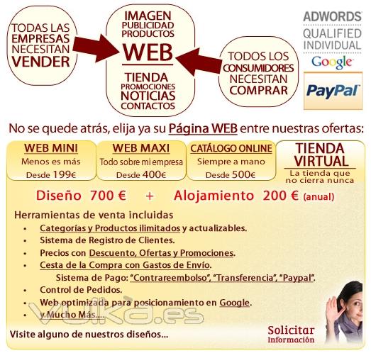 Castellón - 900 euros€ DISEÑO WEB TIENDA VIRTUAL ONLINE ADMINISTRABLE con DOMINIO, HOSTING Y EMAILS