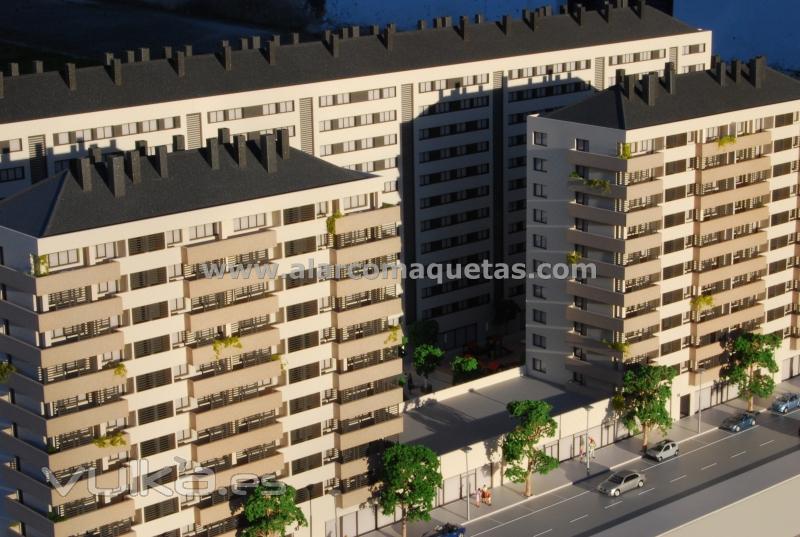 Maqueta arquitectura comercial proyecto viviendas en Ponferrada. Maquetas castilla 7