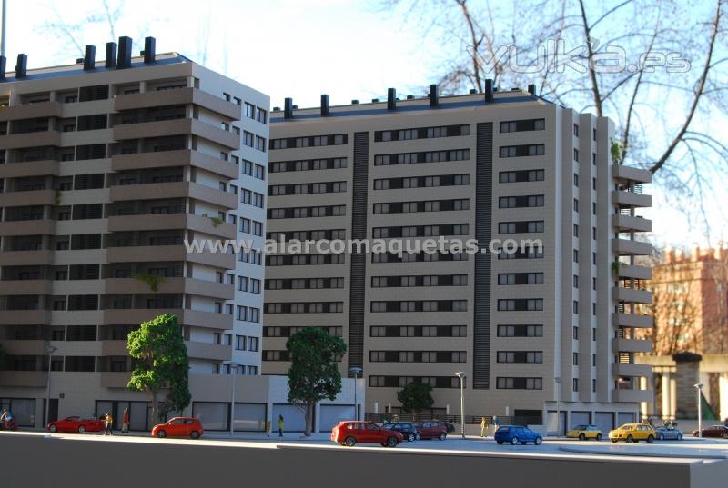 Maqueta arquitectura comercial proyecto viviendas en Ponferrada. Maquetas castilla 5