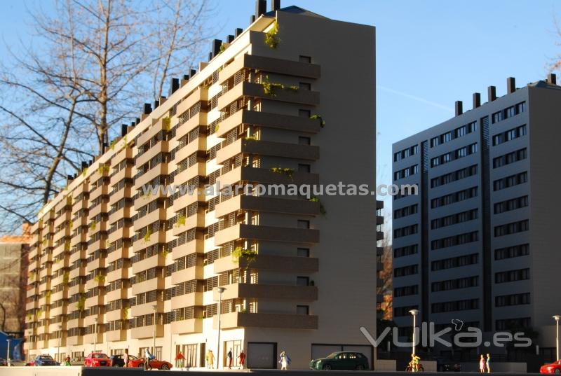 Maqueta arquitectura comercial proyecto viviendas en Ponferrada. Maquetas castilla 4