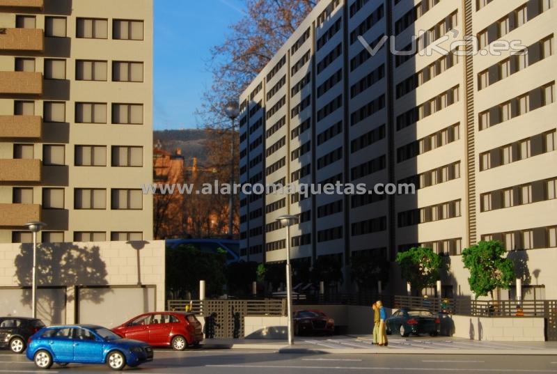 Maqueta arquitectura comercial proyecto viviendas en Ponferrada. Maquetas castilla 2