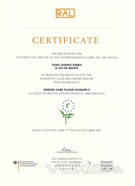 certificacion ecolabel