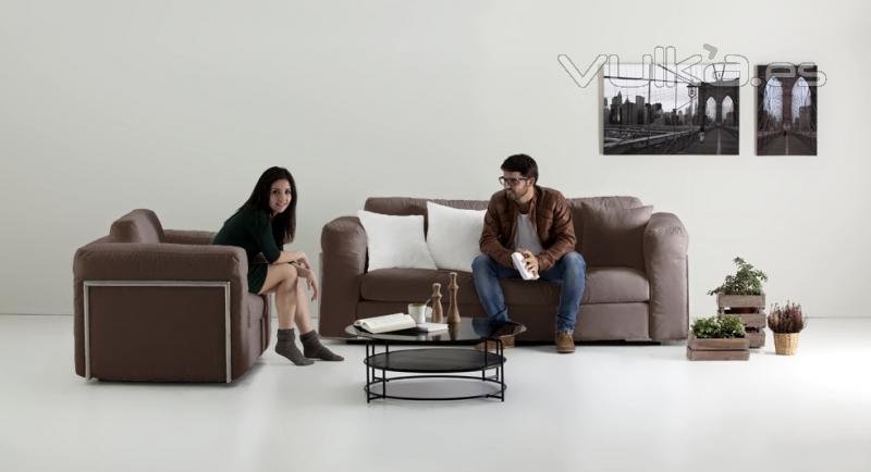 Agradable ambiente con Sofas, cuadros y mesa de centro