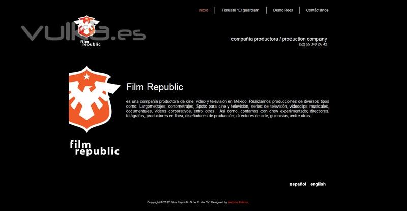 Diseo web y diseo de logotipo - Film republic casa productora en Mxico.