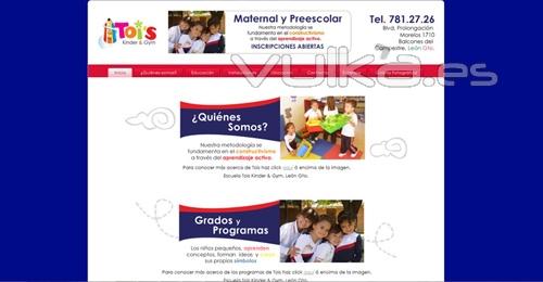 Diseo web y diseo de logotipo - Tois Kinder & Gym Len, Gto.