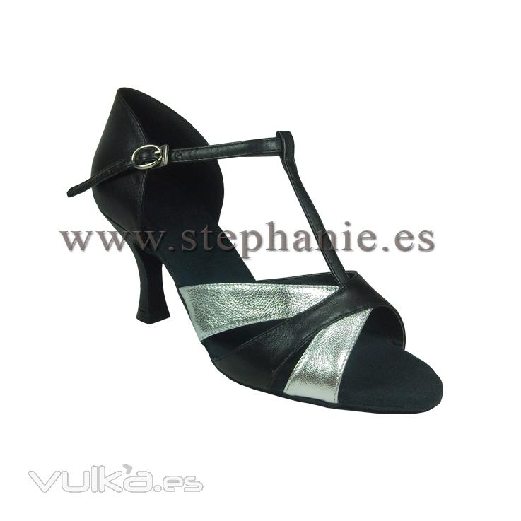 Zapatos de baile de salon Stephanie negro y plata http://www.stephanie.es/tienda.jsp