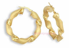 Pendientes de oro de ley en forma de aro. http://anillosjoyas.es