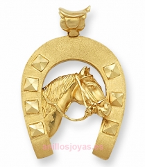 Colgantes de oro de 18 kilates herradura de la suerte http://anillosjoyases