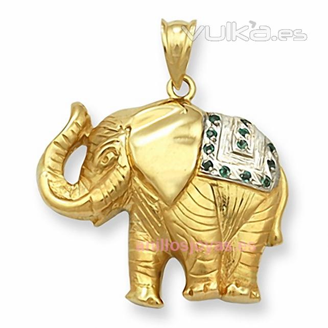 Colgantes de oro de ley elefante de la suerte. http://anillosjoyas.es