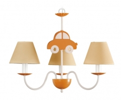 Lampara infantil coche color naranja, disponible en mas colores www.abricer.com