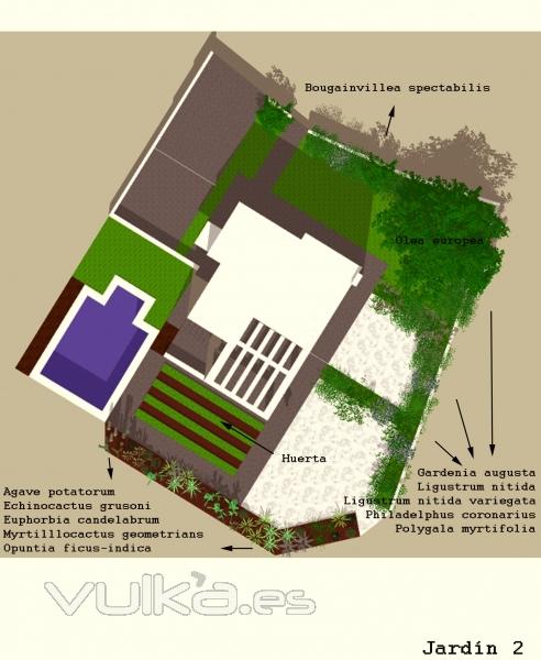 botanic cullera - plano proyecto jardin unifamiliar Montserrat (Valencia)