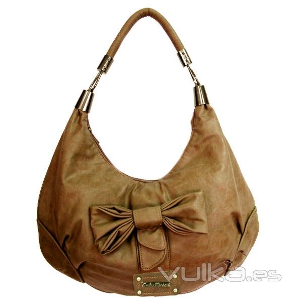 Bolso mujer lazo color taupe