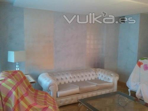 stucco con lineas en pan de plata