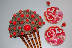 Conjunto de flamenca fucsia, peina, pendientes y pulsera por menos de 12eur