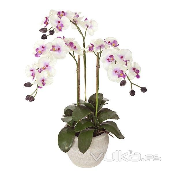 Plantas artificiales con flores. Planta orquidea artificial ramas bicolor 75 en La Llimona home