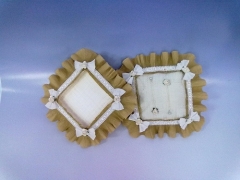 Juego de cestos cuadraditos, para alianzas y arras sin asa, volante en papel pinocho