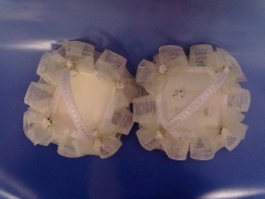 juego de cestos cuadraditos, para alianzas y arras con asas,volante en yute