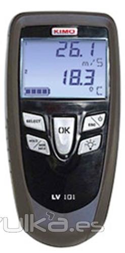 Anemometro termometro electronico serie 100 modelo LV-107E de kimo en www.tiendapymarc.com