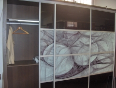 ARMARIO CORREDERA PUERTAS CRISTAL DECORADO