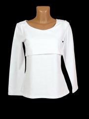 Camiseta de premama y lactancia basica blanca. ideal para combinar con una chaqueta a 19 euros.